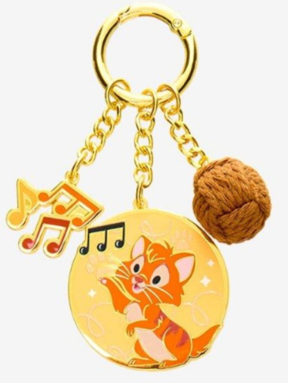 NWT Disney Cats Yarn Ball Oliver Enamel Bag Clip -Keychain